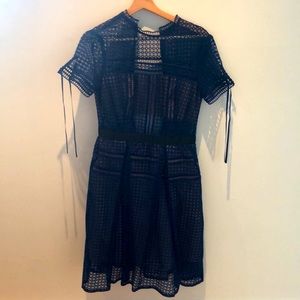 Dress midi  navy blue laces with black details